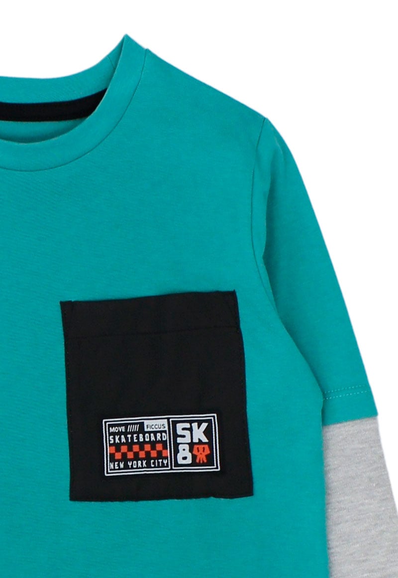 POLERA NIÑO FICCUS VERDE - 3