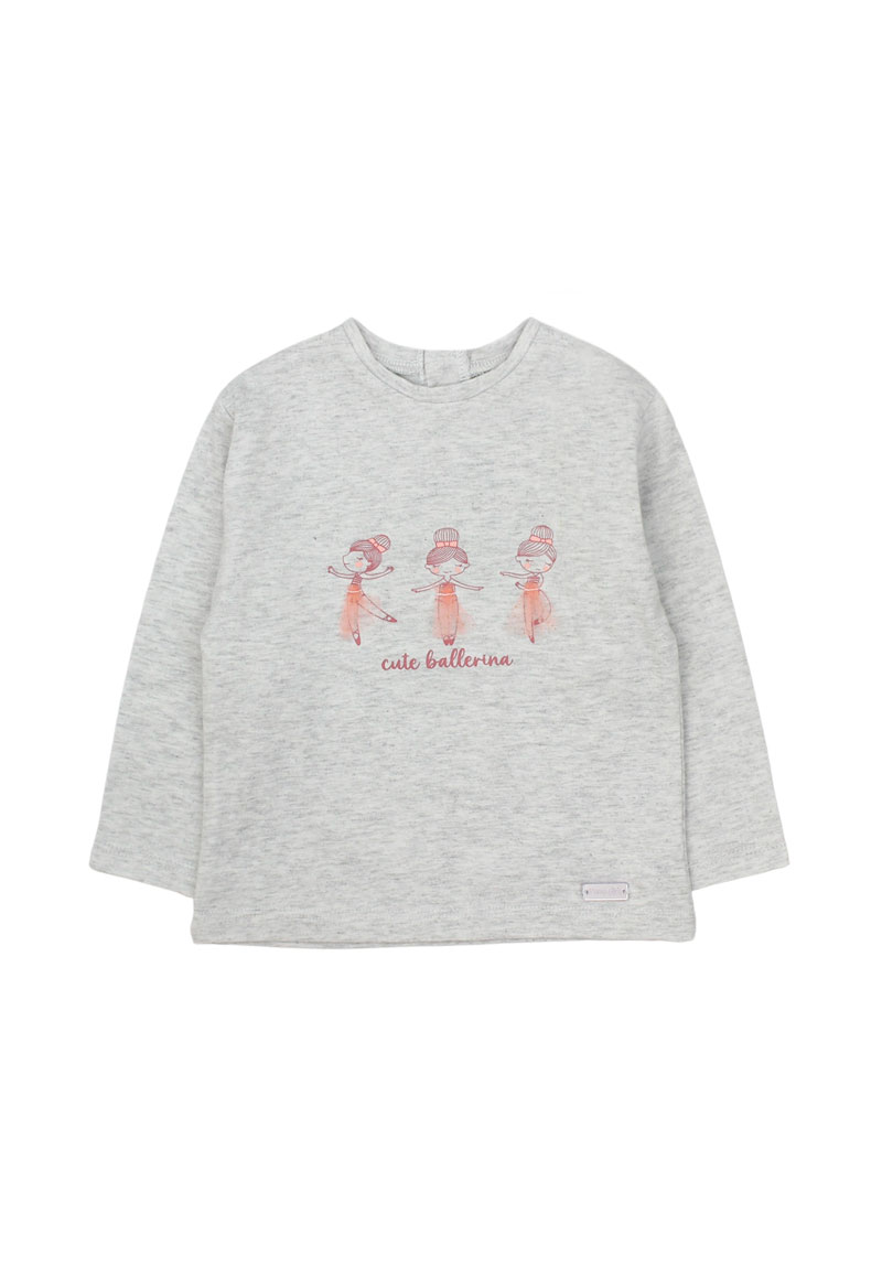 POLERA NIÑA FICCUS GRIS BEBÉ MELANGE - 1