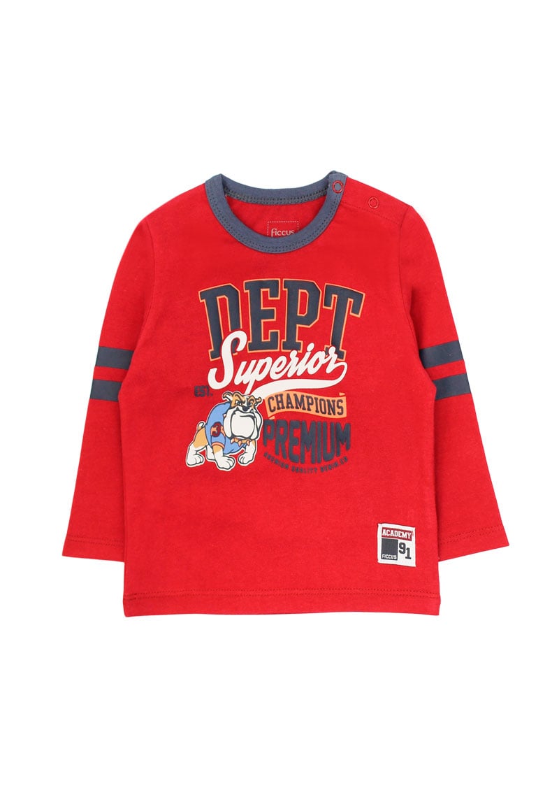 POLERA NIÑO FICCUS ROJO BEBÉ - 1