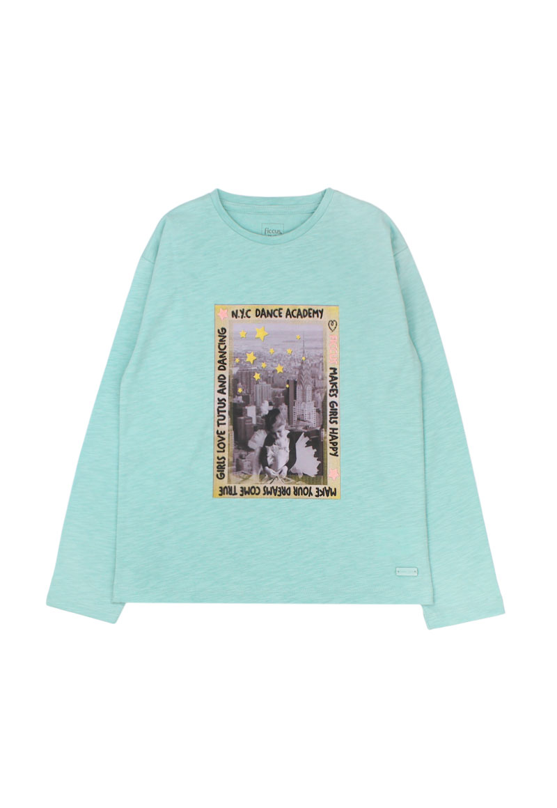 POLERA NIÑA FICCUS VERDE MENTA - 1