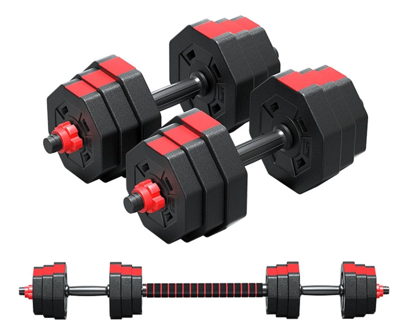 SET MANCUERNAS AJUSTABLES 20 KG CON BARRA YEP - 4