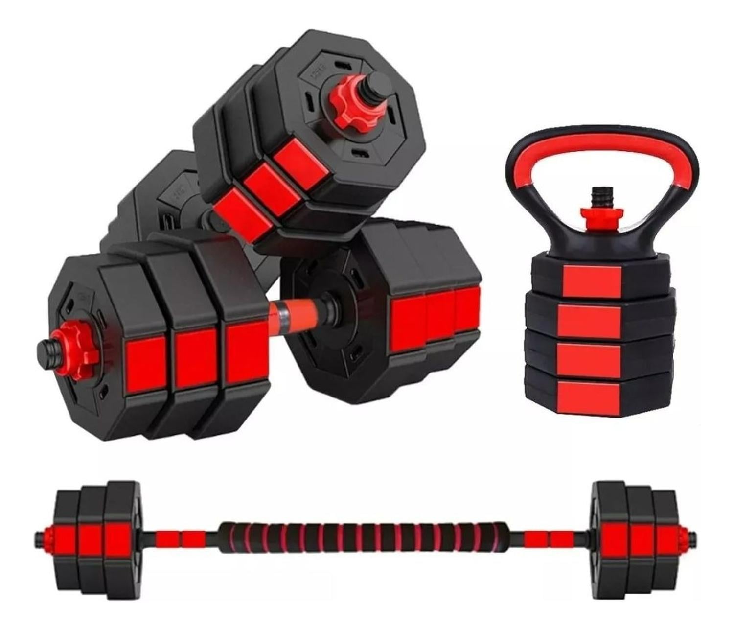 SET MANCUERNAS BARRA RUSA KETTLEBELL AJUSTABLES 40 KG - 3
