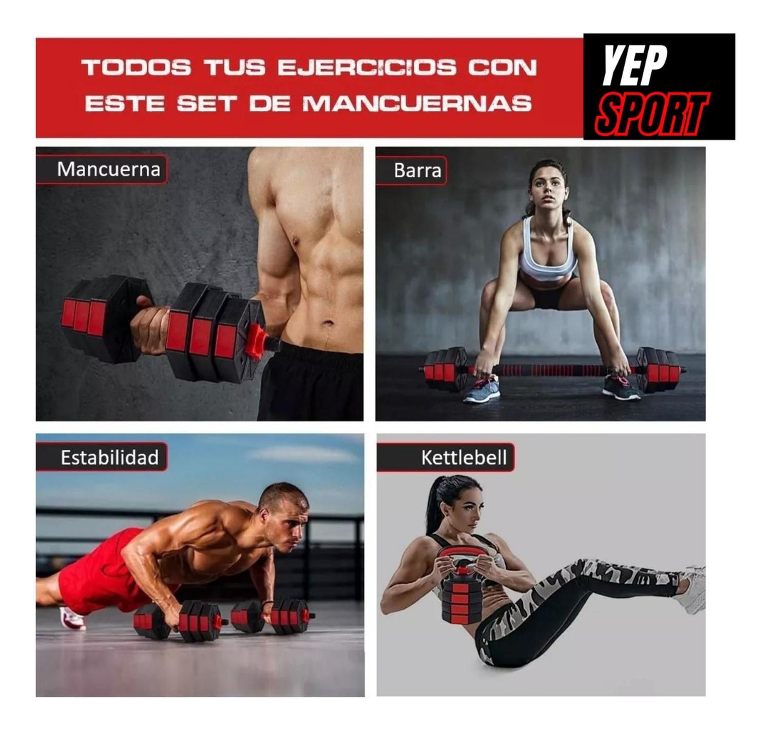 MANCUERNAS YEP 20 KG AJUSTABLES SET COMPLETO RUSA KETTLEBELL - 3