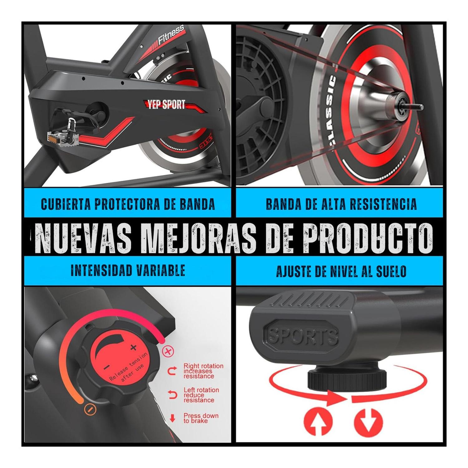 BICICLETA SPINNING DELUXE ASIENTO EXTRA ACOLCHADO - 3