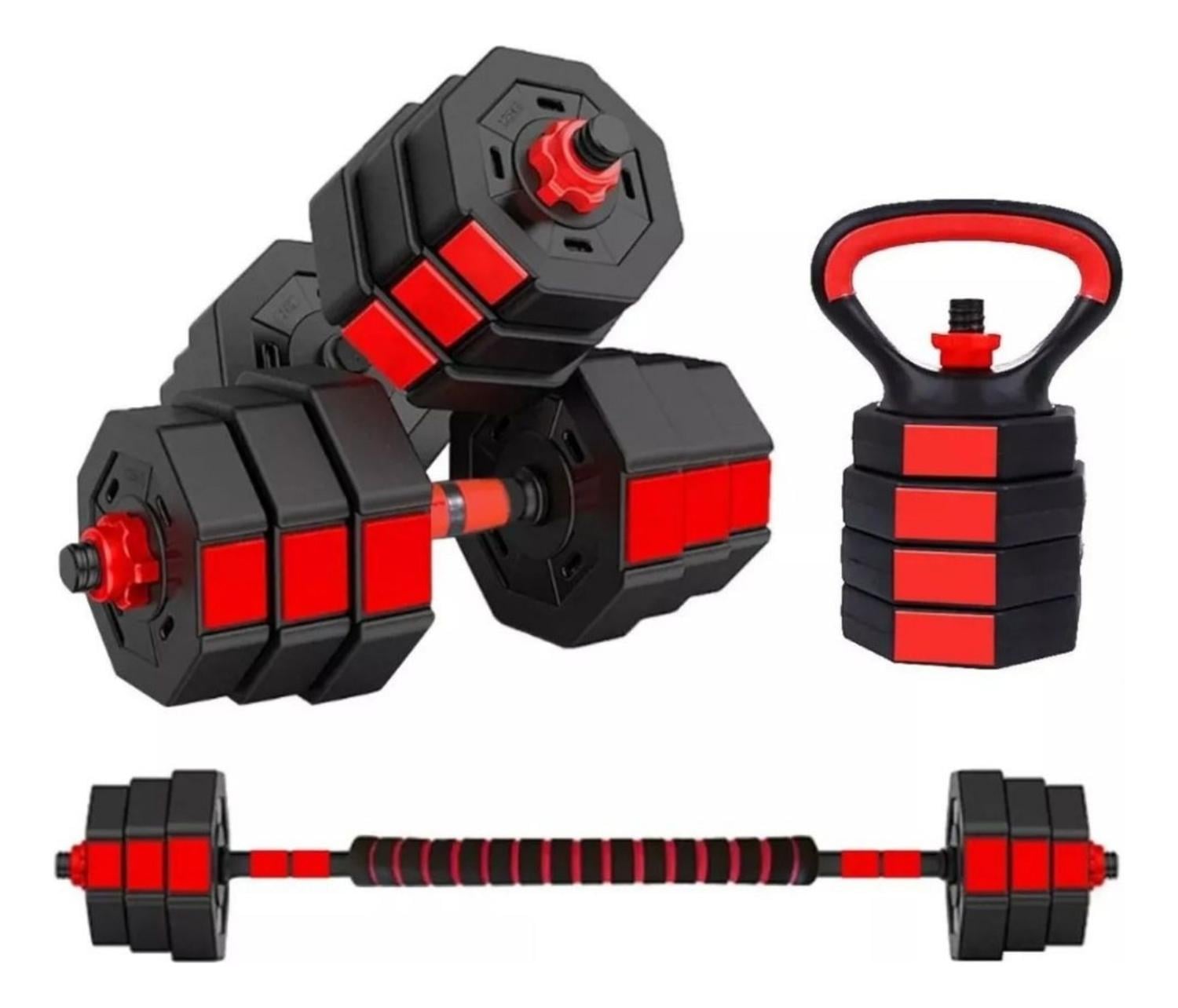 SET MANCUERNAS BARRA RUSA AJUSTABLES 30 KG 3 EN 1 - 5
