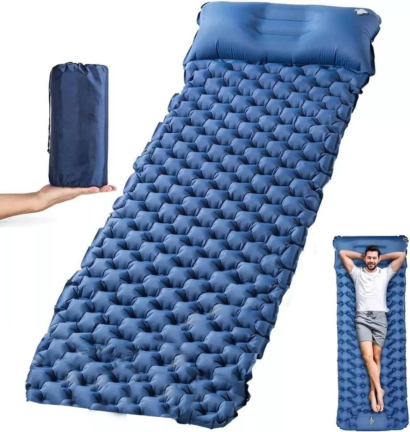 COLCHON INFLABLE PLEGABLE PARA CAMPING OUTDOOR AZUL - 4