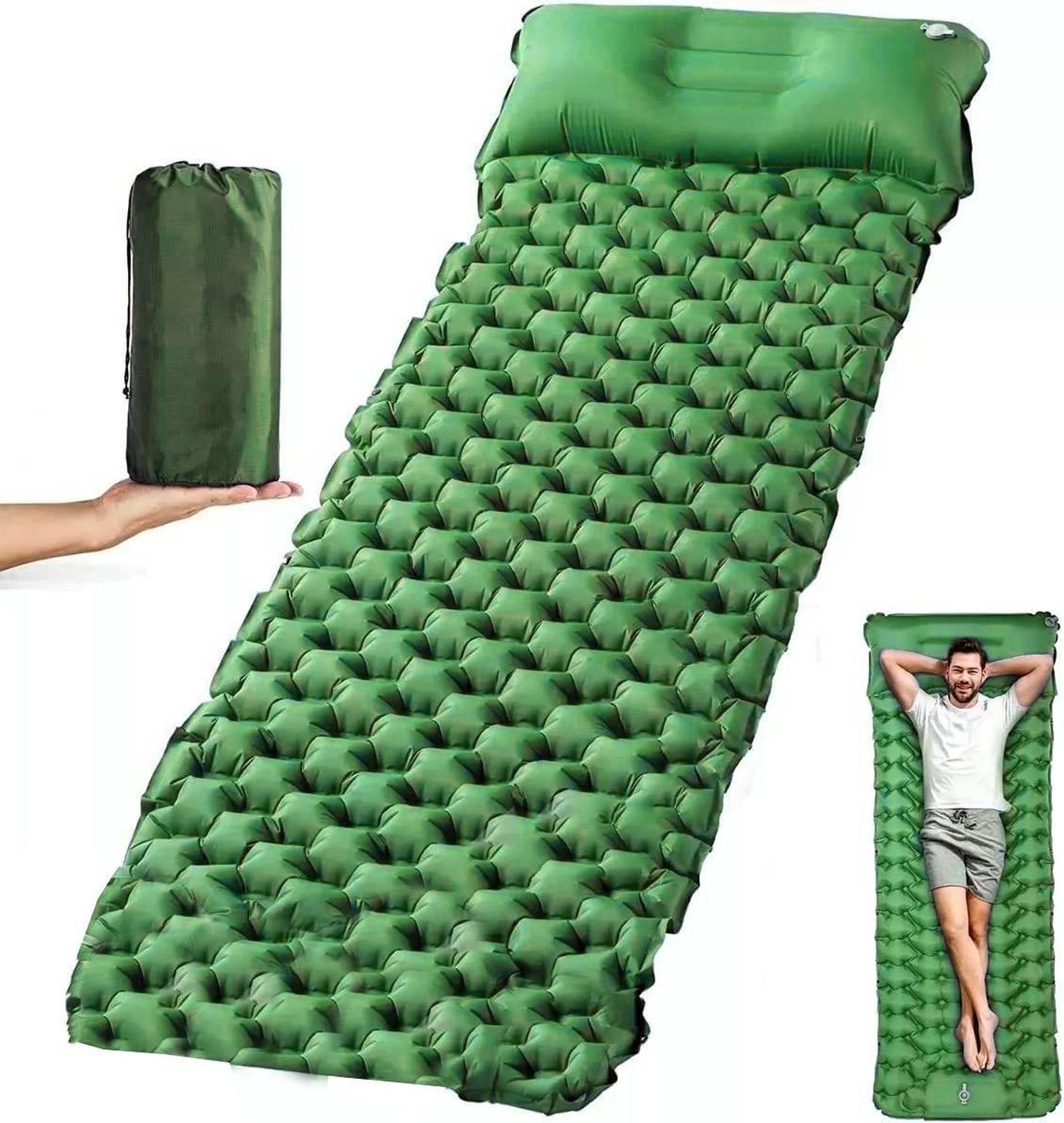 COLCHON INFLABLE PLEGABLE PARA CAMPING OUTDOOR VERDE - 4