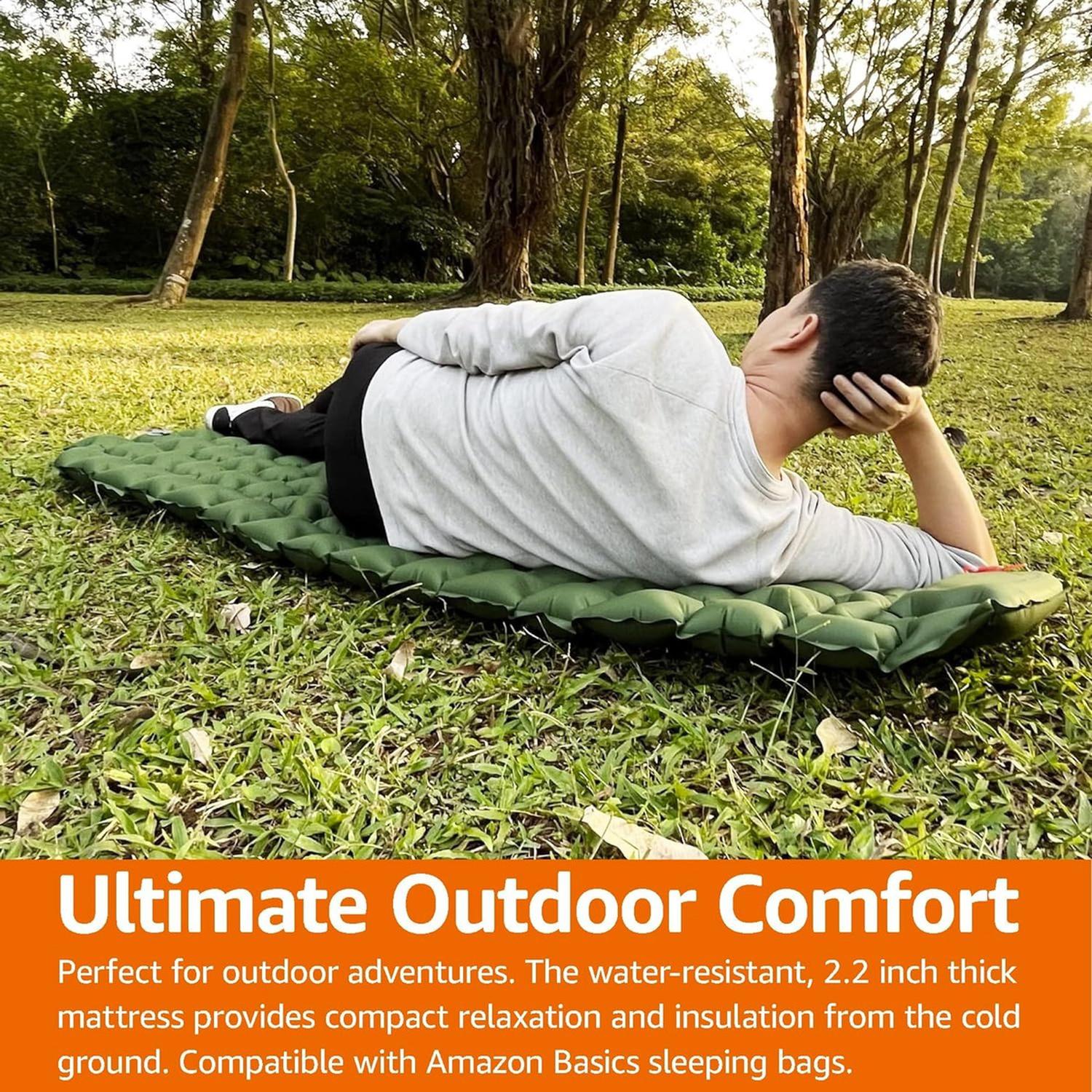 COLCHON INFLABLE PLEGABLE PARA CAMPING OUTDOOR VERDE - 6