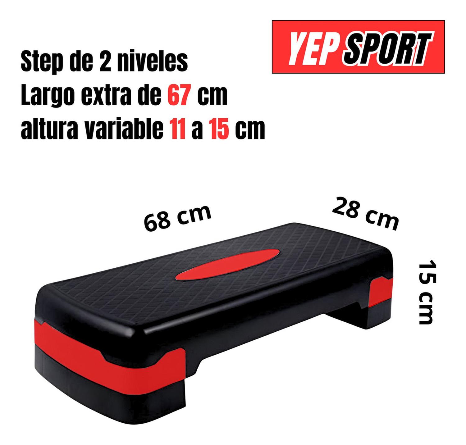 STEP AEROBICO 2 NIVELES ANTIDESLIZANTE YEP SPORT - 2