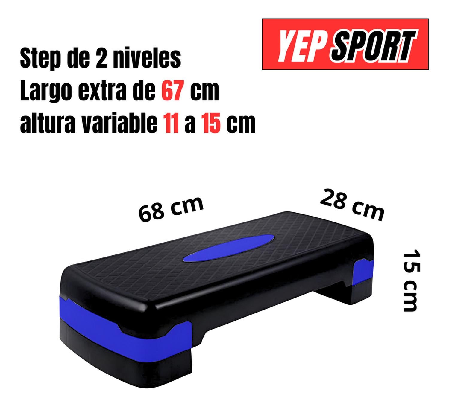 STEP AEROBICO 2 NIVELES ANTIDESLIZANTE YEP SPORT - 2