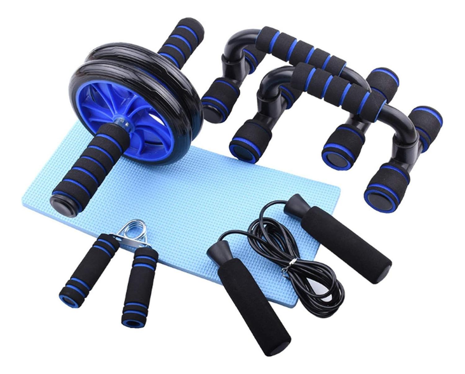 SET RUEDA ABDOMINAL - CUERDA SALTAR - MANGOS PUSH UPS - 1
