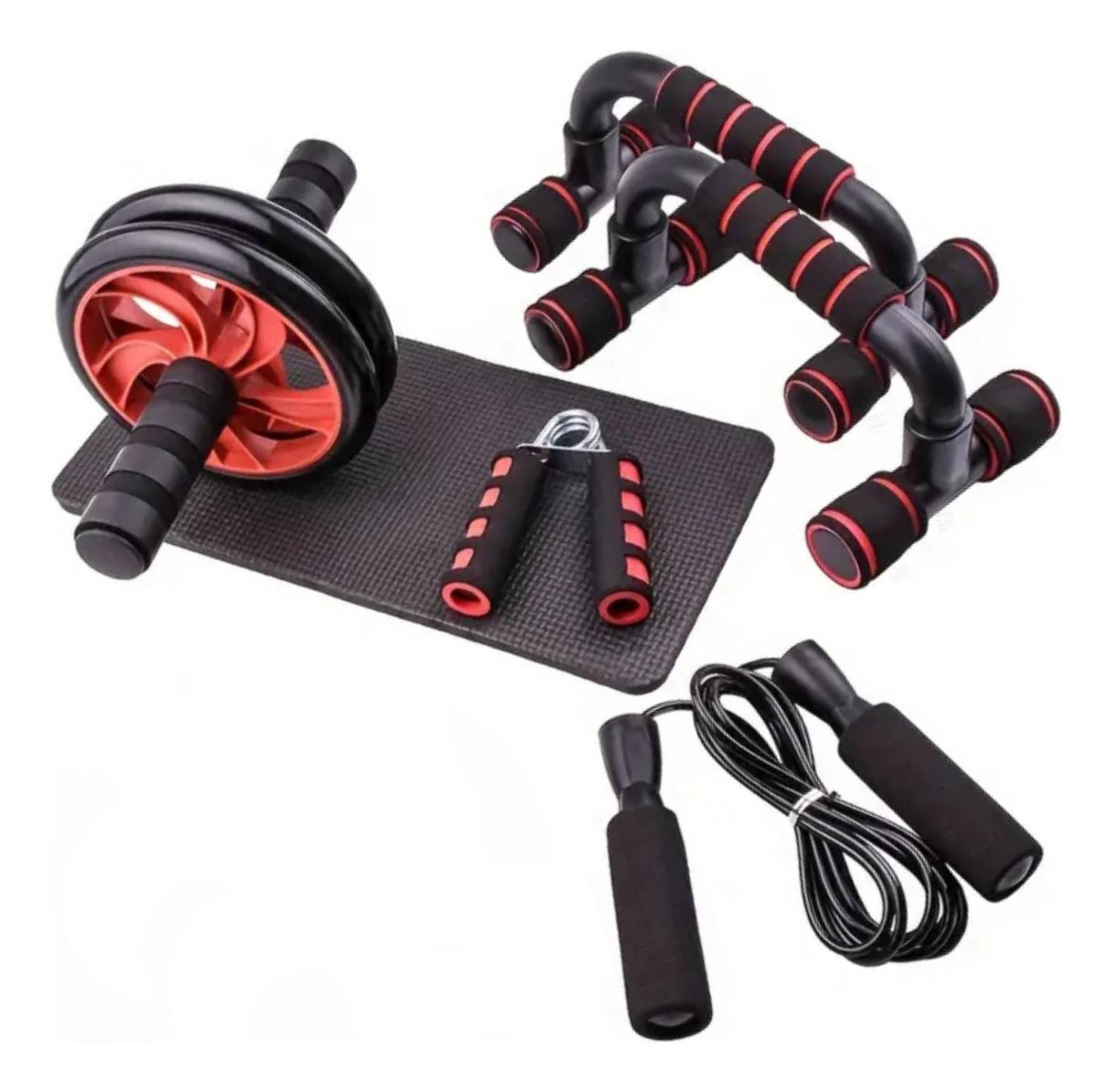 SET RUEDA ABDOMINAL - CUERDA SALTAR - MANGOS PUSH UPS - 1
