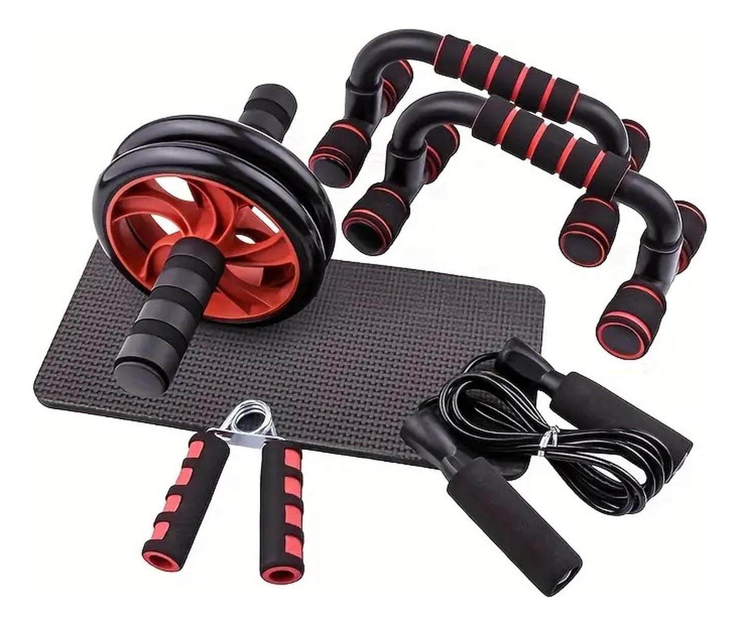 SET RUEDA ABDOMINAL - CUERDA SALTAR - MANGOS PUSH UPS - 2