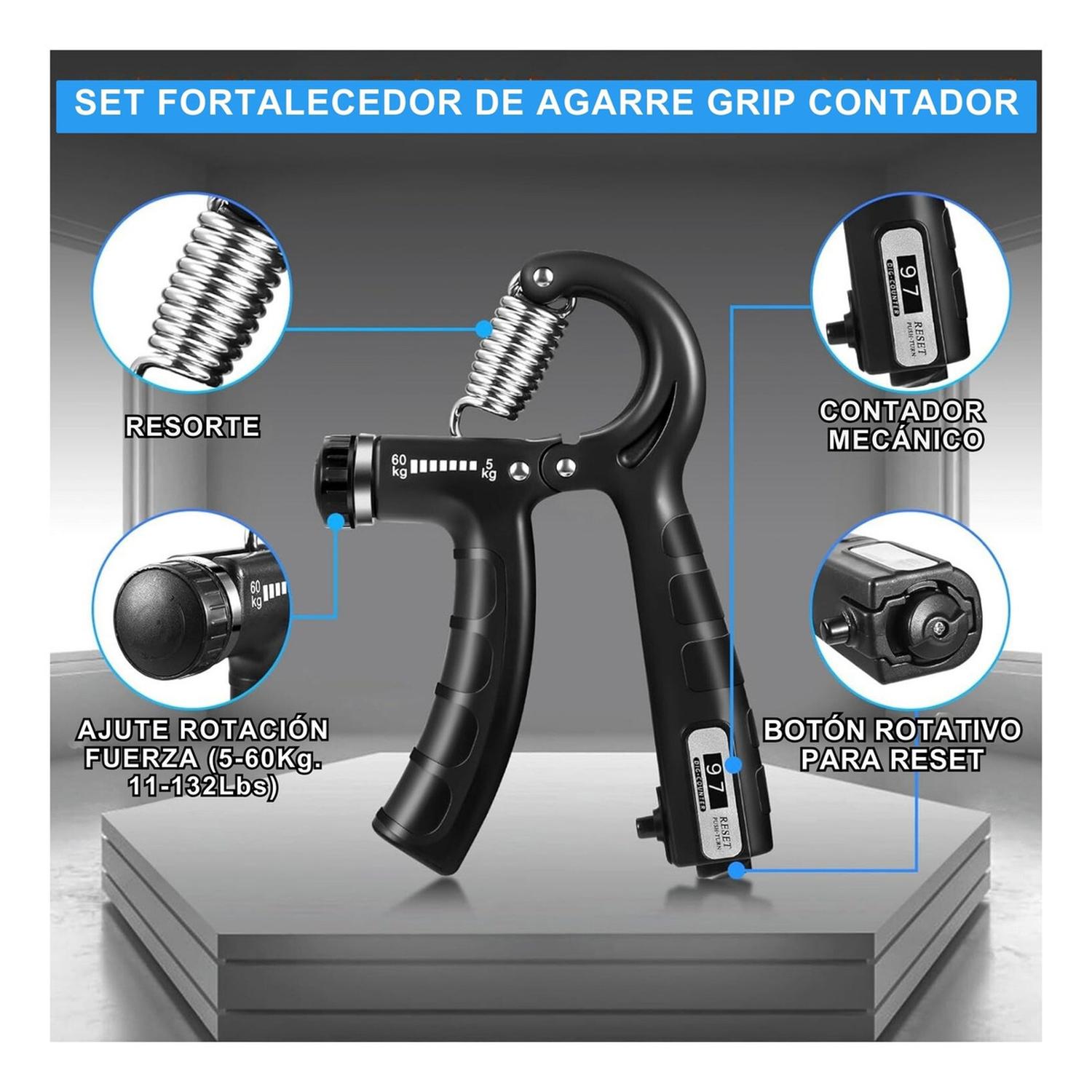 SET HAND GRIP 5-60 KG MANOS DEDOS ANTEBRAZO YEPSPORT - 2
