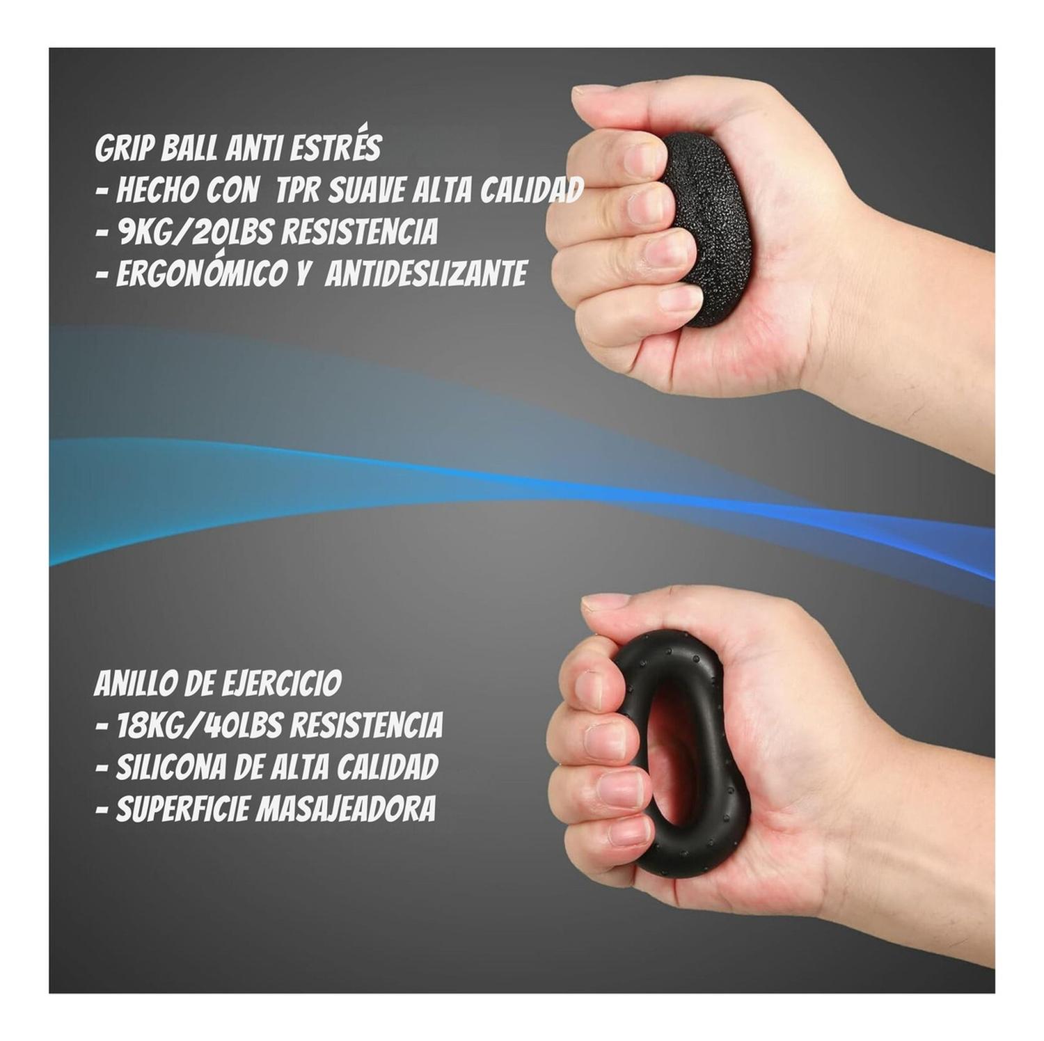 SET HAND GRIP 5-60 KG MANOS DEDOS ANTEBRAZO YEPSPORT - 4