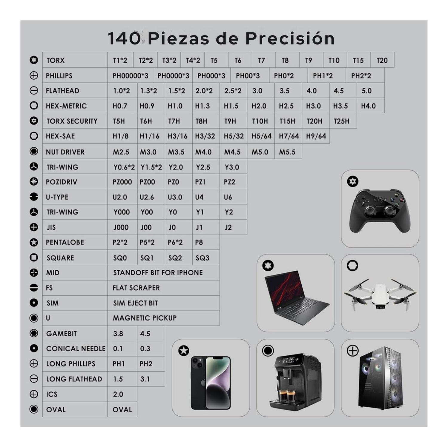 SET DESTORNILLADORES YEP YEP1044 PRECISIÓN 153 PIEZAS - 4