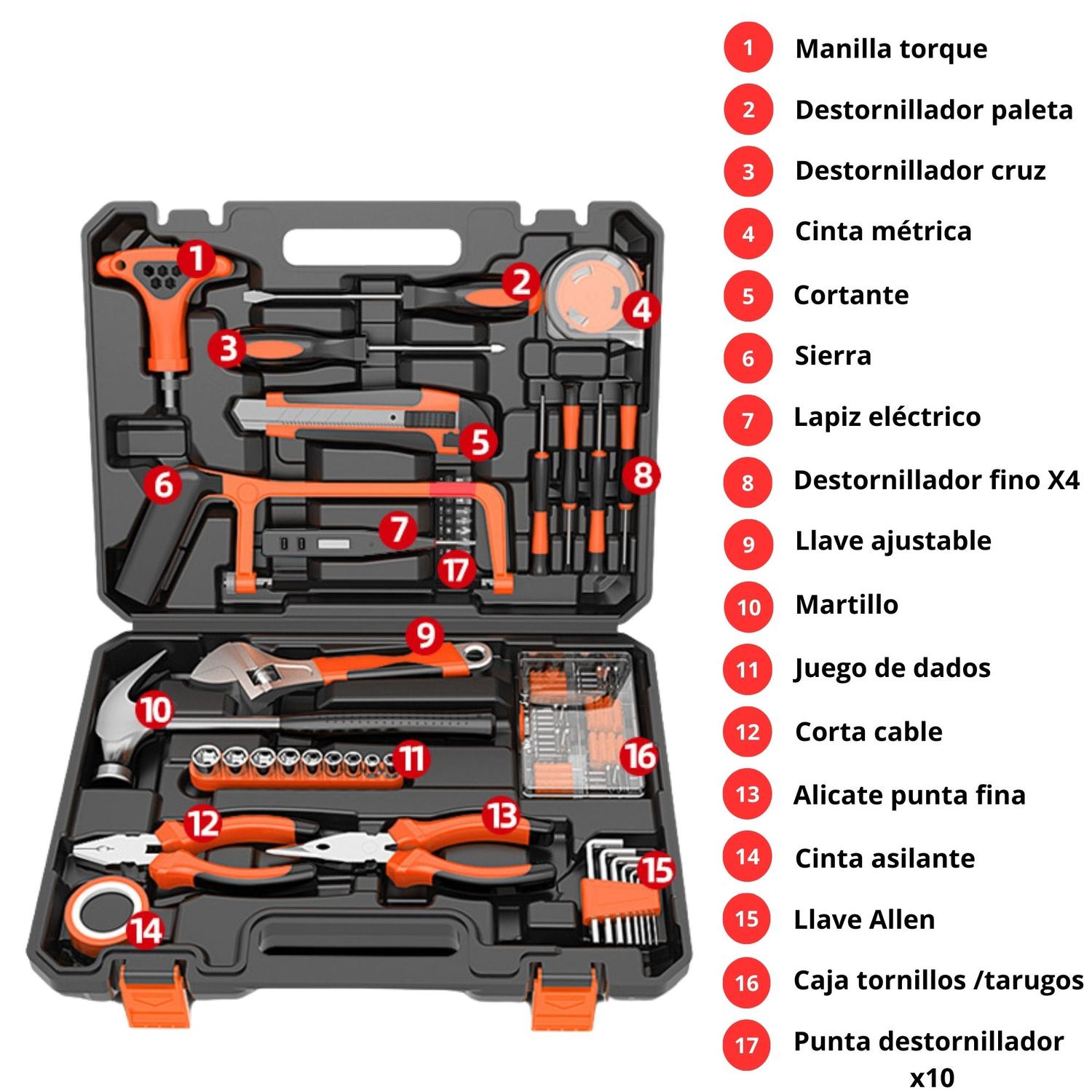 SET HERRAMIENTAS YEP MANUALES 45 PIEZAS + MALETÍN PORTÁTIL - 2