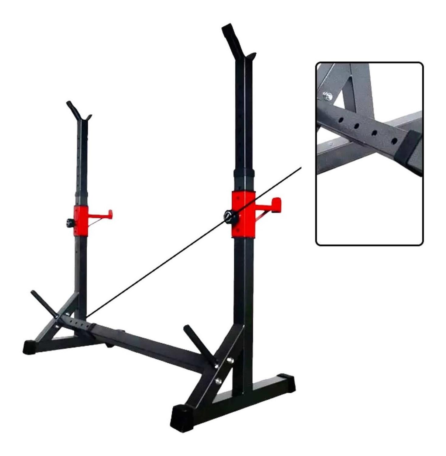 RACK SQUAT SENTADILLAS AJUSTABLE BARRA PESAS PRE Y OLIMPICA - 5
