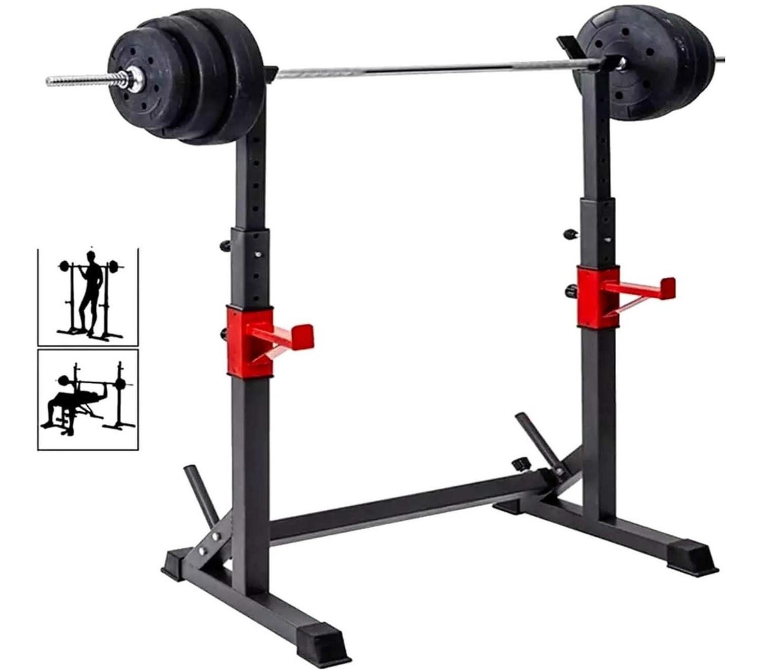 RACK SQUAT SENTADILLAS AJUSTABLE BARRA PESAS PRE Y OLIMPICA - 6