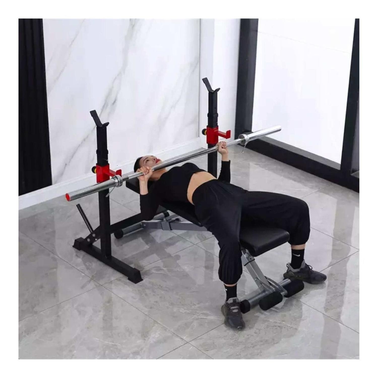 RACK SQUAT SENTADILLAS AJUSTABLE BARRA PESAS PRE Y OLIMPICA - 7