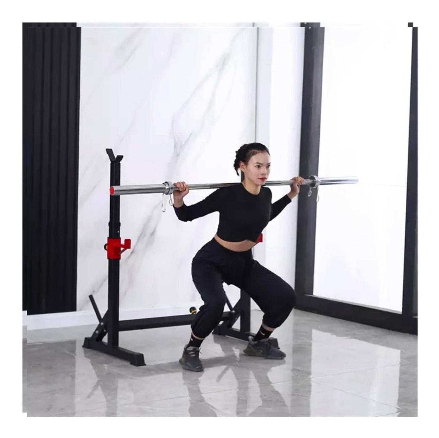 RACK SQUAT SENTADILLAS AJUSTABLE BARRA PESAS PRE Y OLIMPICA - 9