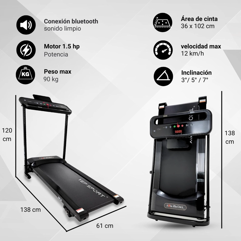 TROTADORA ELE CTRICA 12 KM BLUETOOTH PLEGABLE YEPSPORT - 5