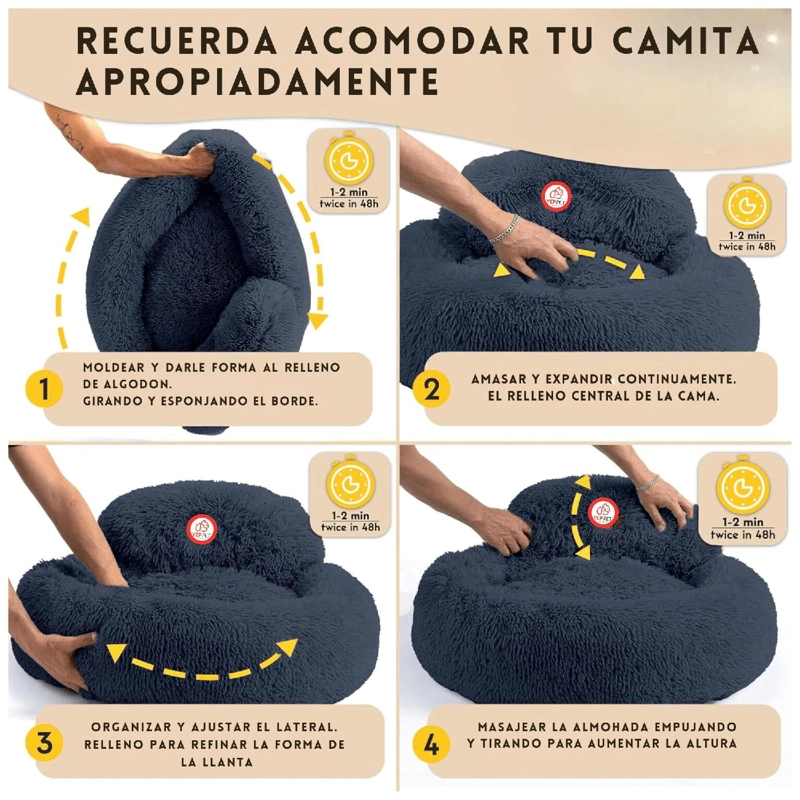CAMA MASCOTA GRANDE YEP PERRO XL ANTIESTRE S Y RONQUIDO - 5