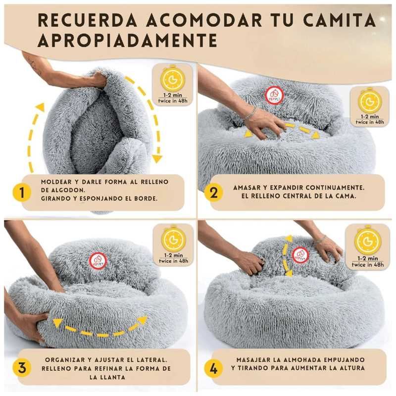 CAMA MASCOTA GRANDE YEP PERRO XL ANTIESTRE S Y RONQUIDO - 5