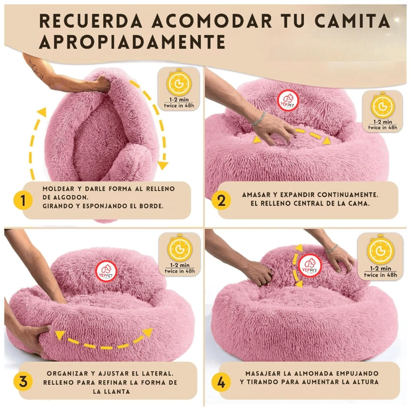 CAMA MASCOTA GRANDE YEP PERRO XL ANTIESTRE S Y RONQUIDO - 5