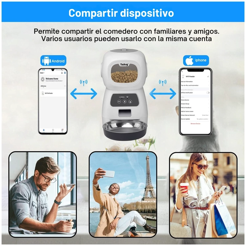 DISPENSADOR AUTOMATICO + APP COMIDA MASCOTAS YEP PET - 3
