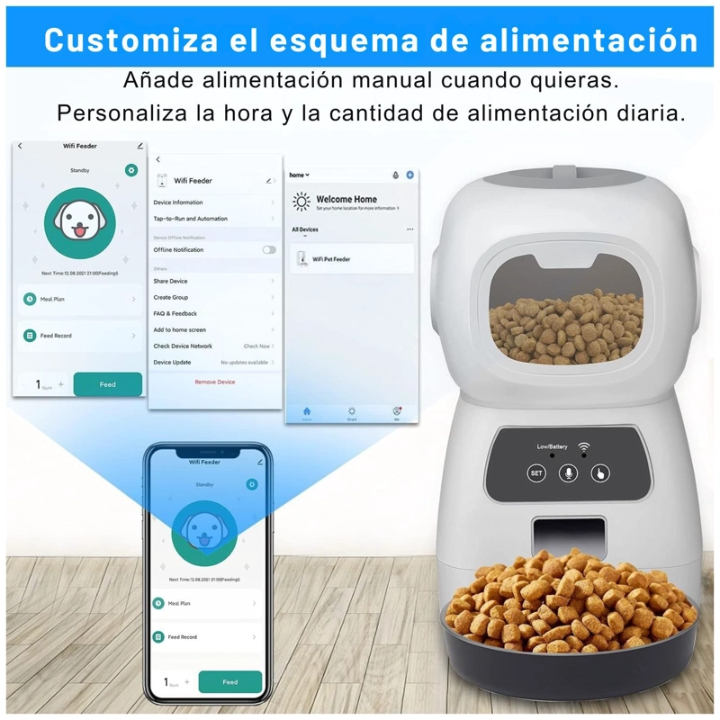 DISPENSADOR AUTOMATICO + APP COMIDA MASCOTAS YEP PET - 5