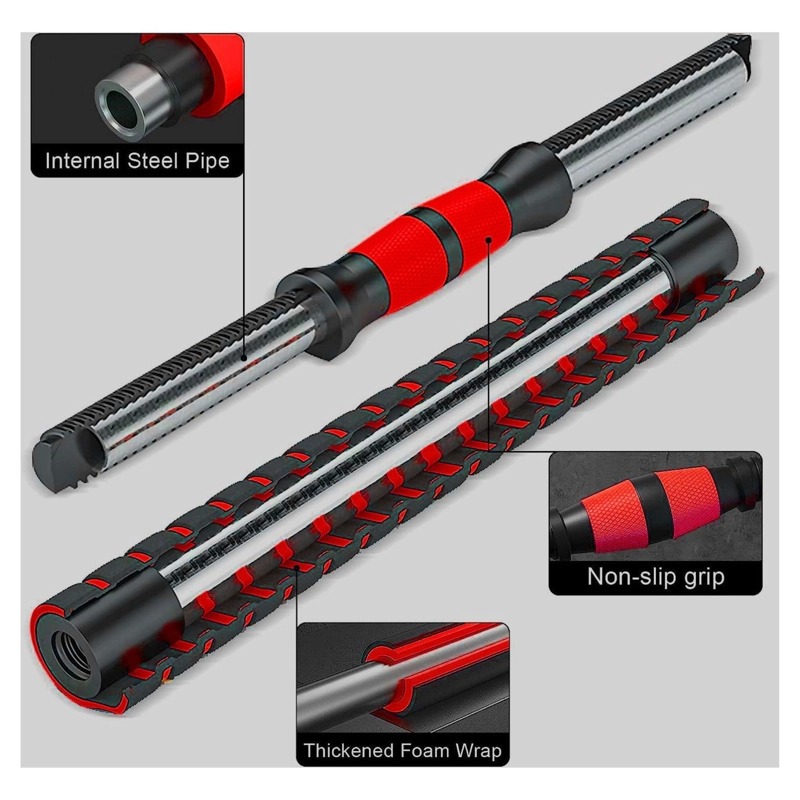 SET MANCUERNAS BARRA RUSA AJUSTABLES 30 KG 4 EN 1 NEGRO - 4