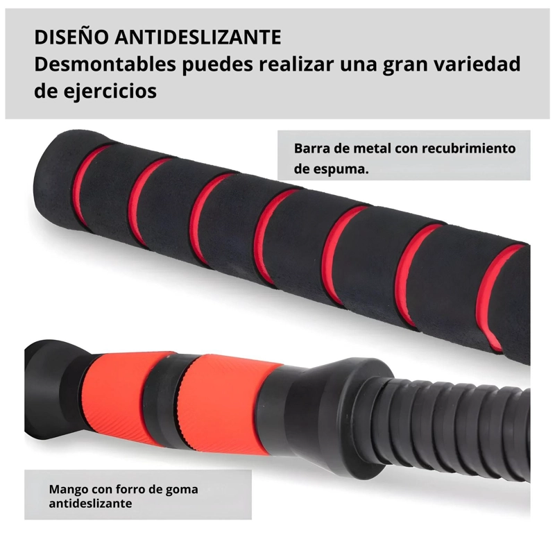 SET MANCUERNAS BARRA RUSA AJUSTABLES 30 KG 4 EN 1 NEGRO - 6