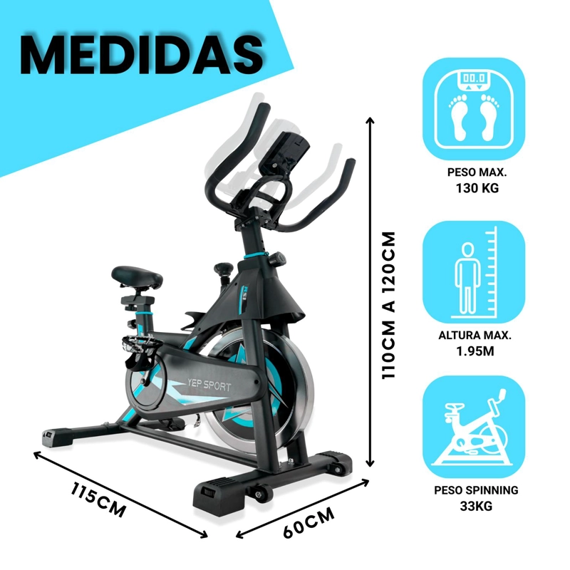 BICICLETA SPINNING PRO 14 KG DISCO 1016-3 - 3