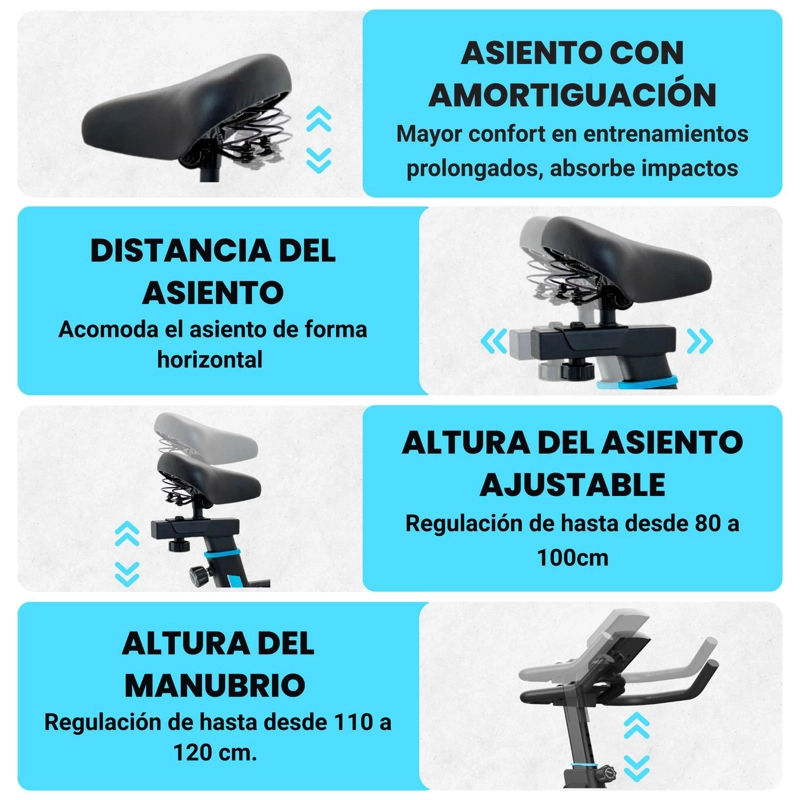 BICICLETA SPINNING PRO 14 KG DISCO 1016-3 - 4