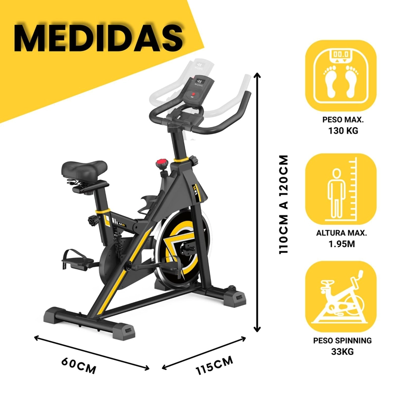 BICICLETA SPINNING ANTI SHOCK PRO 14 KG DISCO 1016-4RED - 4