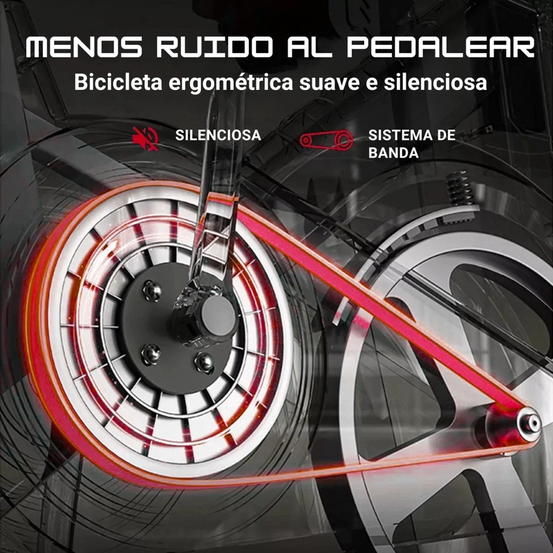 BICICLETA SPINNING ANTI SHOCK PRO 14 KG DISCO 1016-4RED - 8