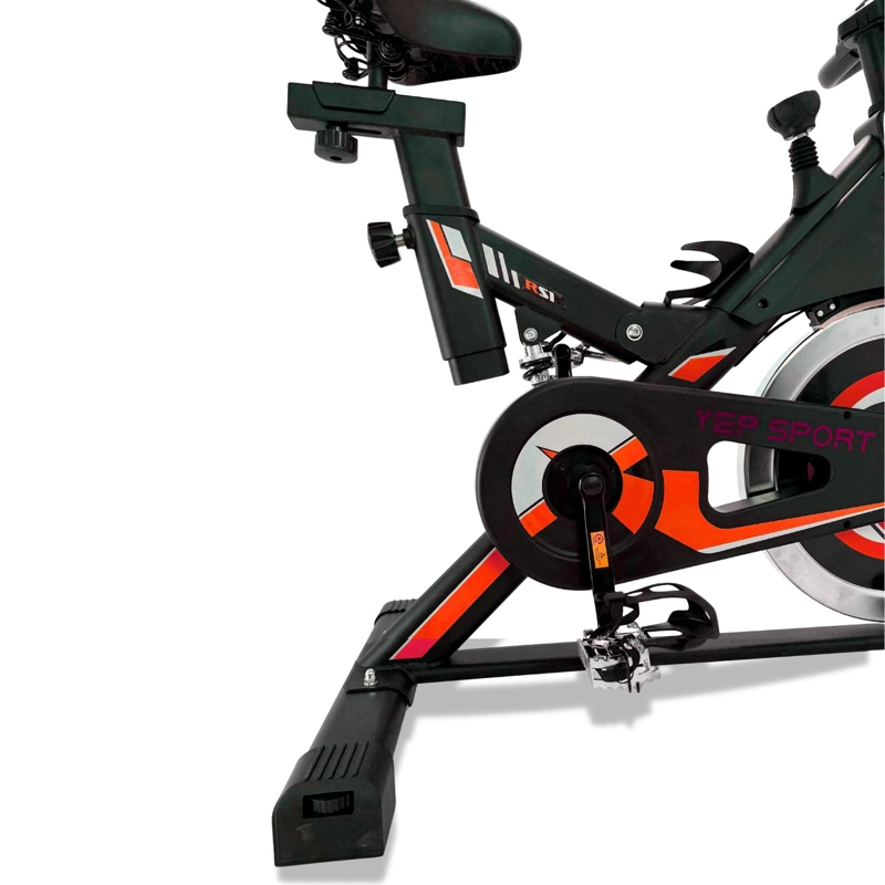 BICICLETA SPINNING ANTI SHOCK PRO 14 KG DISCO 1016-4RED - 9