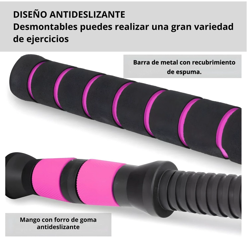 MANCUERNAS 40 KG BARRA AJUSTABLES 3 EN 1 - 6