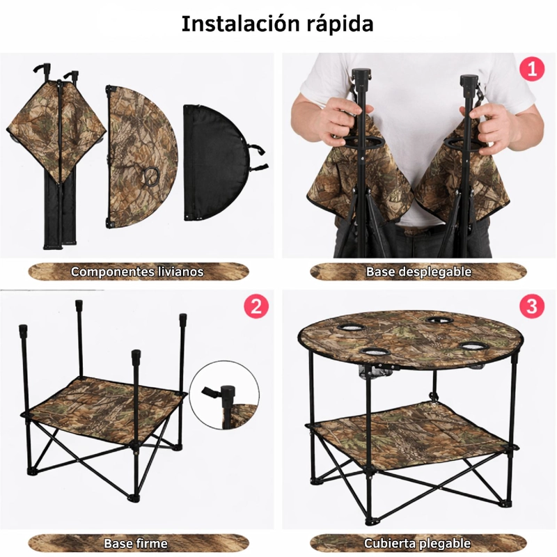 MESA CAMPING PORTATIL EXTERIOR CAMPING TACTICO - 4