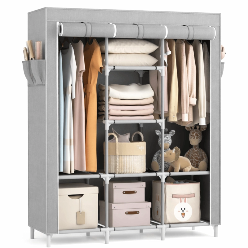 ARMARIO CLOSET ROPERO ARMABLE GRANDE GRIS - 1