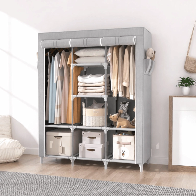 ARMARIO CLOSET ROPERO ARMABLE GRANDE GRIS - 3