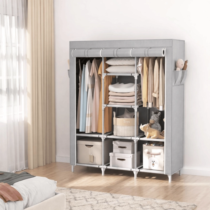 ARMARIO CLOSET ROPERO ARMABLE GRANDE GRIS - 7