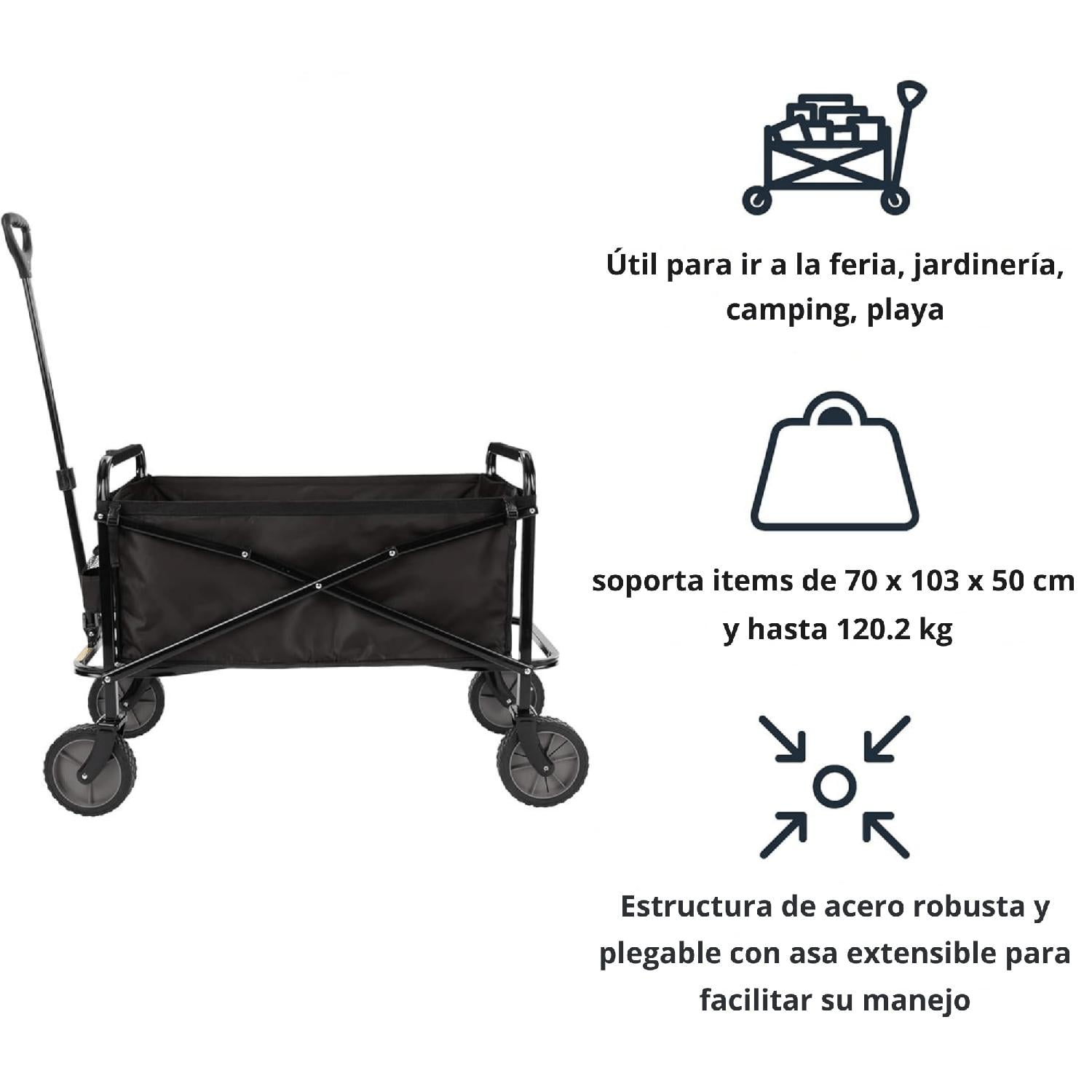 CARRITO COMPRAS FERIA PLEGABLE IDEAL CAMPING - 2