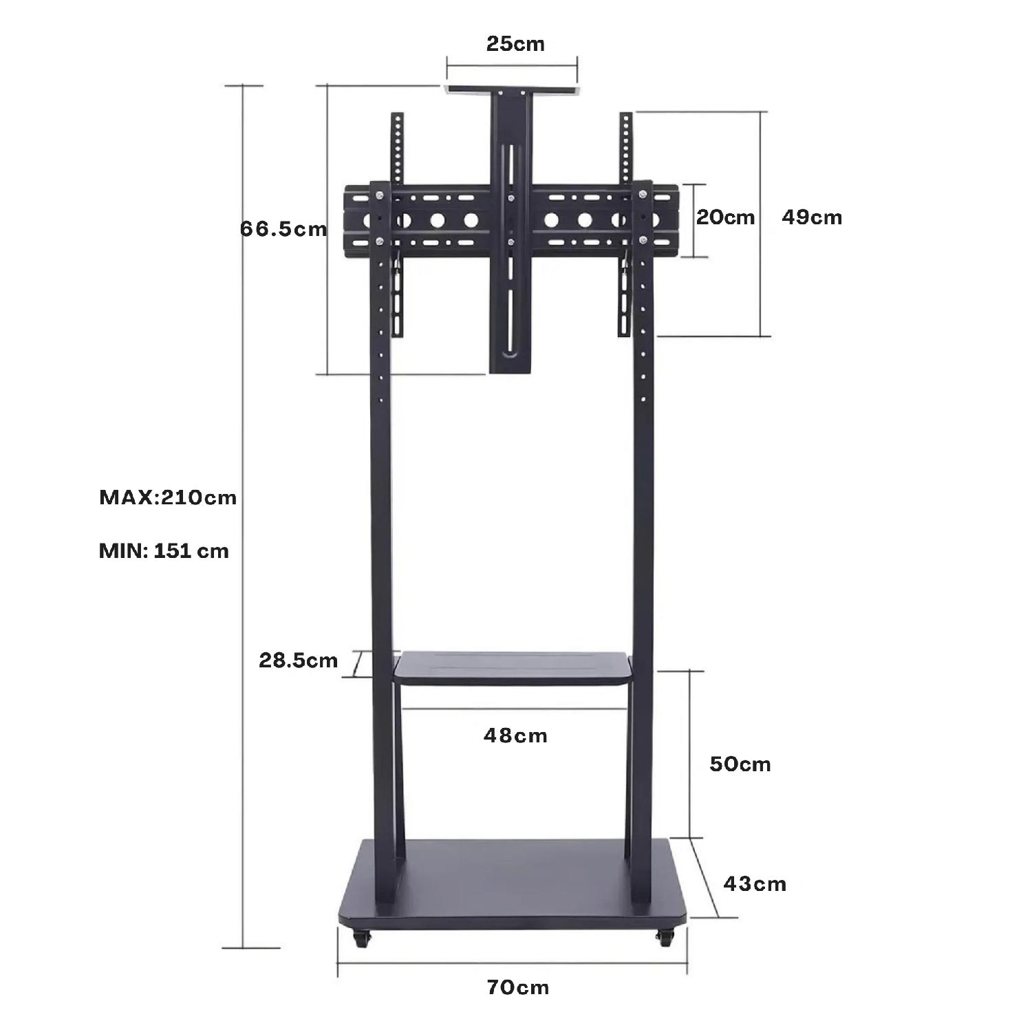 SOPORTE TV BASE PEDESTAL RUEDA TELEVISOR DE 32 A 70 PULGADAS - 4