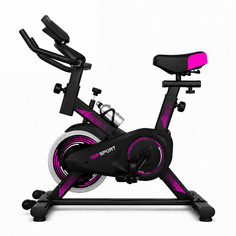 BICICLETA SPINNING YEPSPORT FUCSIA CON BOTELLA - 2