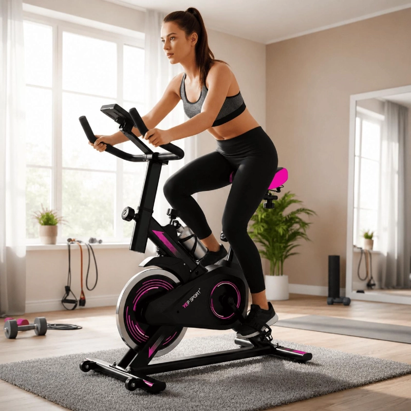 BICICLETA SPINNING YEPSPORT FUCSIA CON BOTELLA - 3