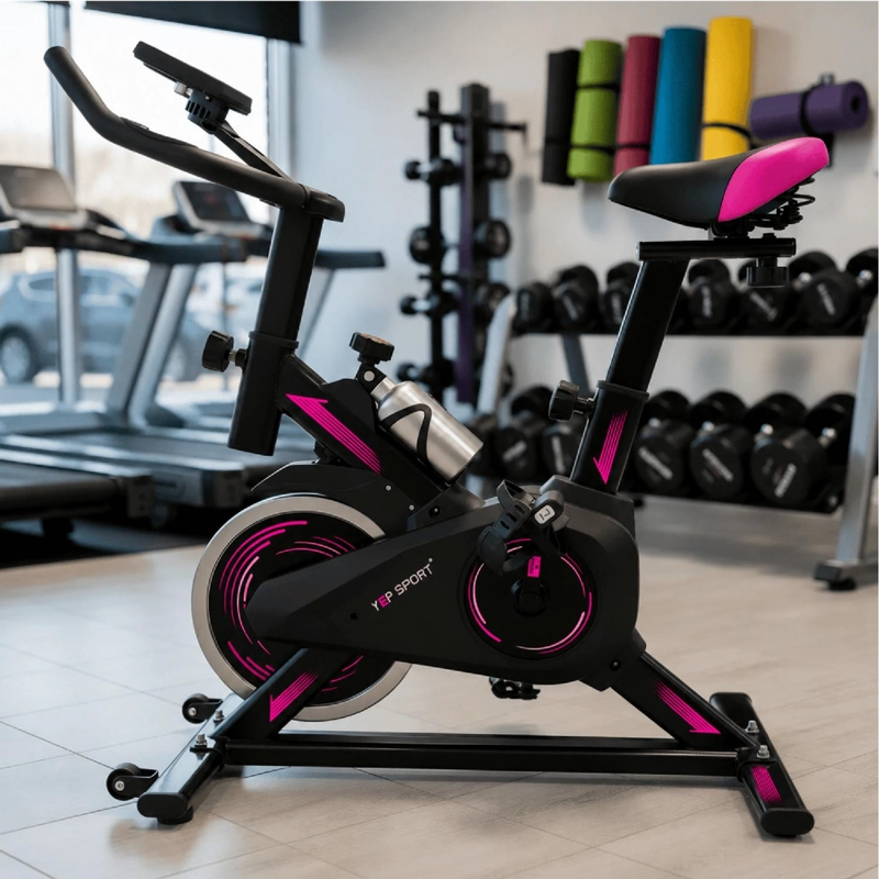 BICICLETA SPINNING YEPSPORT FUCSIA CON BOTELLA - 4