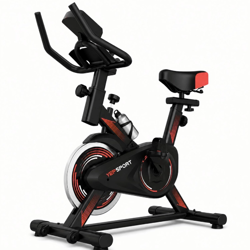 BICICLETA SPINNING YEPSPORT ROJA CON BOTELLA - 1