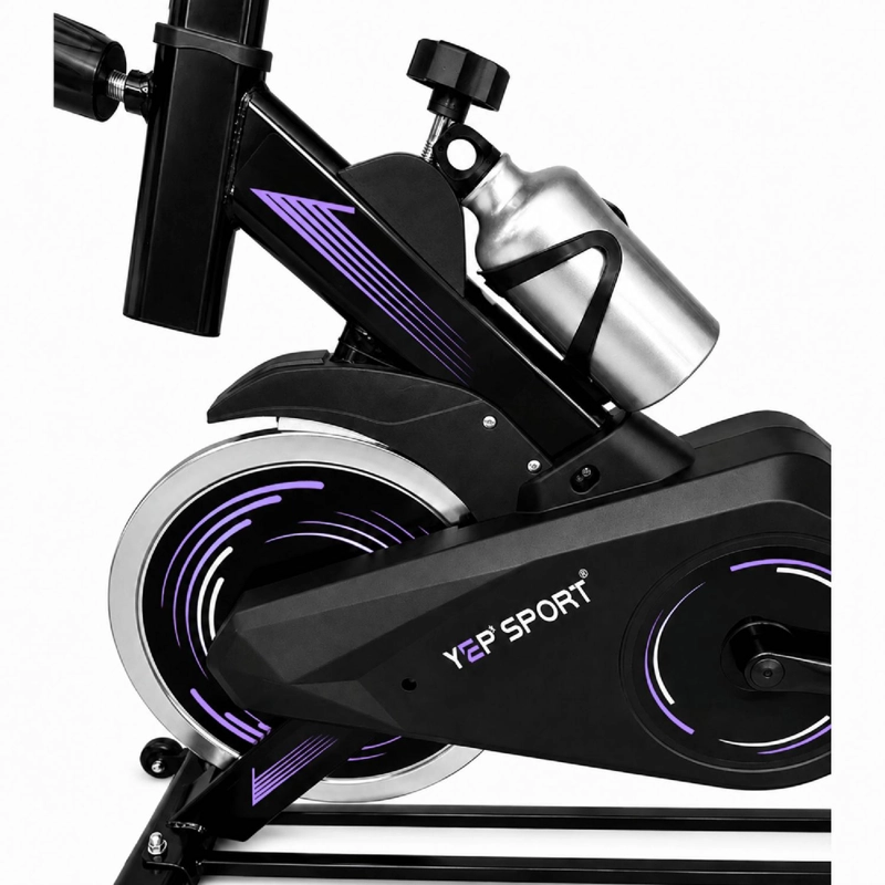 BICICLETA SPINNING YEPSPORT PURPURA CON BOTELLA - 6